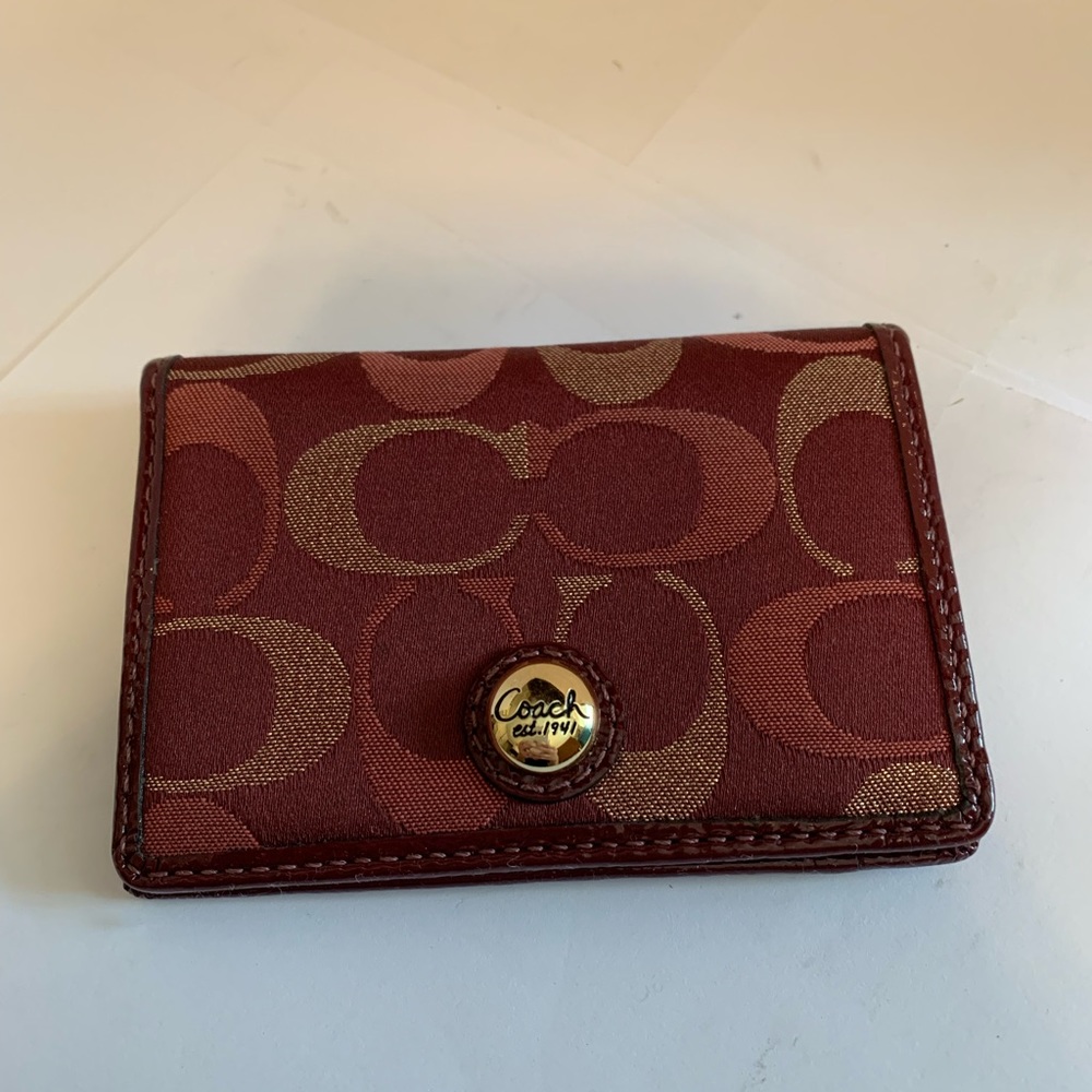Coach embroidered ID card case
